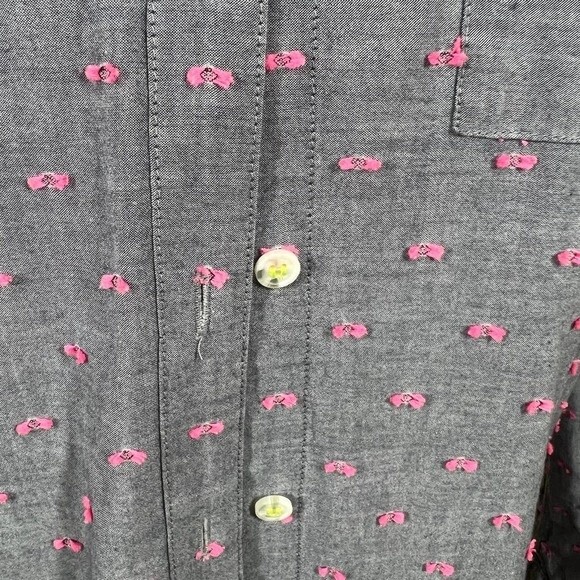 Splendid top women gray with pink swiss dot long sleeve tunic shirt size S - Picture 9 of 16